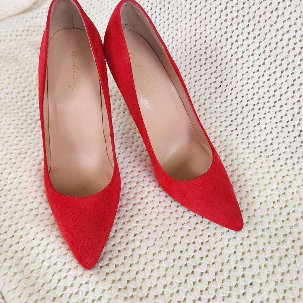 Elisabeth Lang‎ Stiletto High Heel Red Suede  Size US9